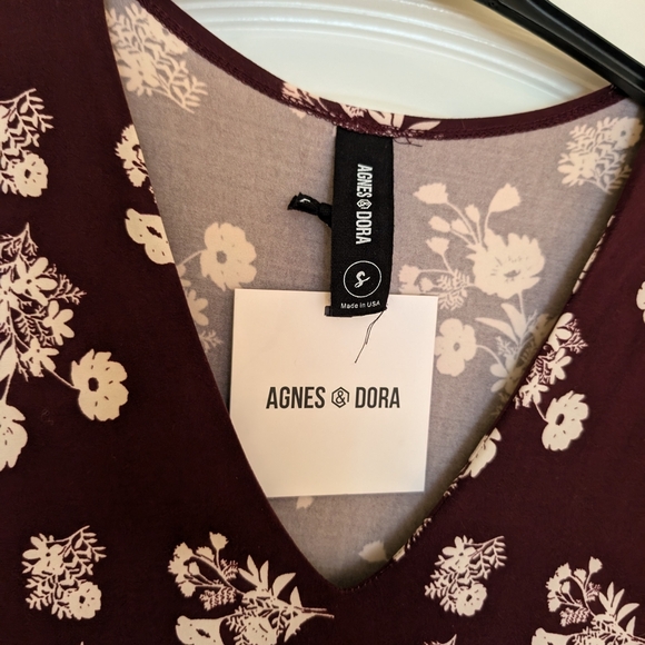 Agnes And Dora Floral Maxi Dress - Burgundy and White Size Small - Picture 4 of 9